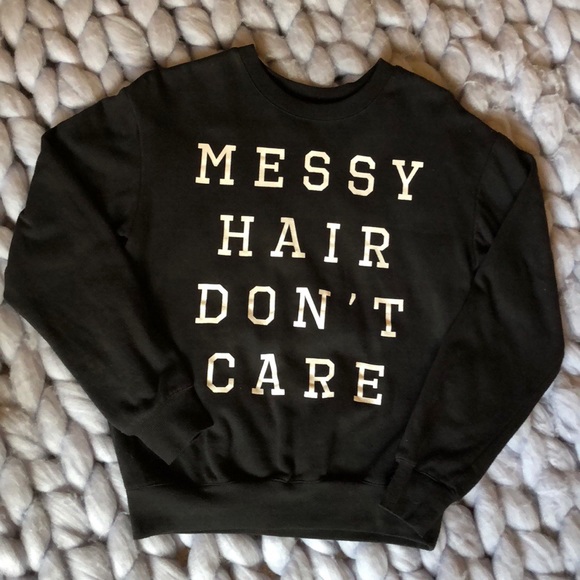 Messy Hair Don/'t Care Hooded SweatShirt Hoodie Sweater New